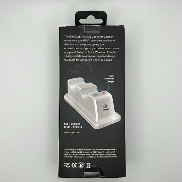 Wireless Dual Controller Charger PlayStation 5 PS5 Includes C cable - NEW SEALED - Picture 2 of 4